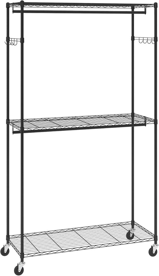 VEVOR Clothing Garment Rack, Heavy Duty Closet Wardrobe, Adjustable Tiers Clothes Racks with Steel Frame, for Bedroom, Clothing Store, Hallway