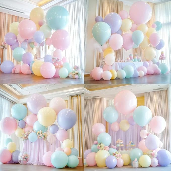 50 Pack Pastel Balloons 24 inch Multicolor Macaron Balloon for Valentine's Day Girls Birthday Baby Shower Easter Party Decoration