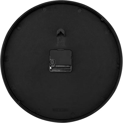 Foxtop Black Backwards Wall Clock, Runs Counterclockwise, 12 Inch Silent Non Ticking Battery Operated Round Analog Wall Clock for Office Living Room Bedroom Home Classroom