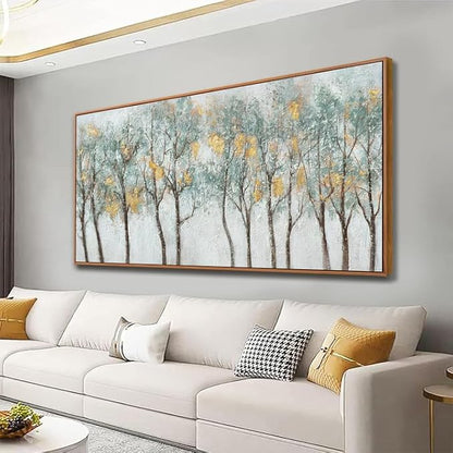 Wall Decor Green Canvas Wall Art Embellishments Plant Forest Abstract Tree Modern Artwork For Living Room Modern Canvas Prints Pictures Wall Artwork For Bedroom Home Hotel Office Decoration 30x60 Inch