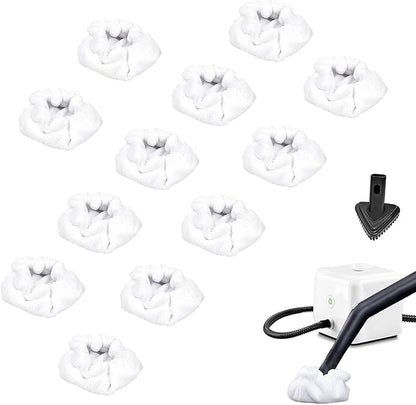 Pads Fit for Dupray Handheld Steam Cleaner: Small Bonnets Compatible with Dupray Triangular Brush Tool - Washable and Reusable Handheld Steamer Cloth Accessories (12 Packs)