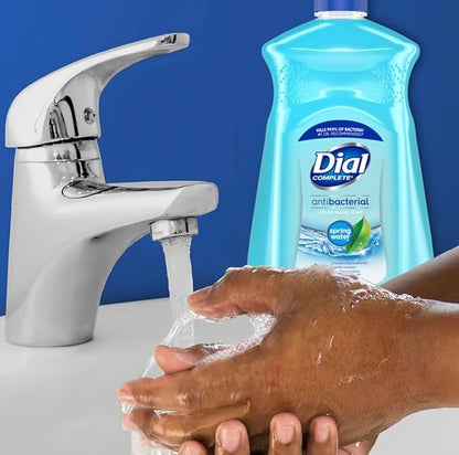 Dial Antibacterial Defense Liquid Hand Soap + Aloe, Spring Water Scent, 52 Fl Oz Hand Soap Refill (Pack of 3), Dermatologist-Tested, Gentle Formula