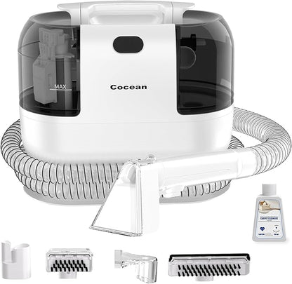COCEAN Multi-Purpose Portable Carpet and Upholstery Cleaner, Carpet Cleaner Machine Powerful Suction Spot Cleaning, Deep Stain Cleaning shampooer for Carpet, Car Seats, Pets,Rug, with BrushHead