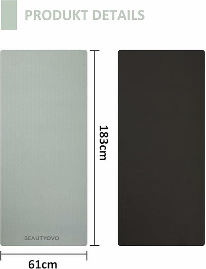 BEAUTYOVO Yoga Mat with Strap, 1/3 Inch Extra Thick Yoga Mat Double-sided Non Slip, Professional TPE Yoga Mats for Women Men, Workout Mat for Yoga, Pilates and Floor Exercises