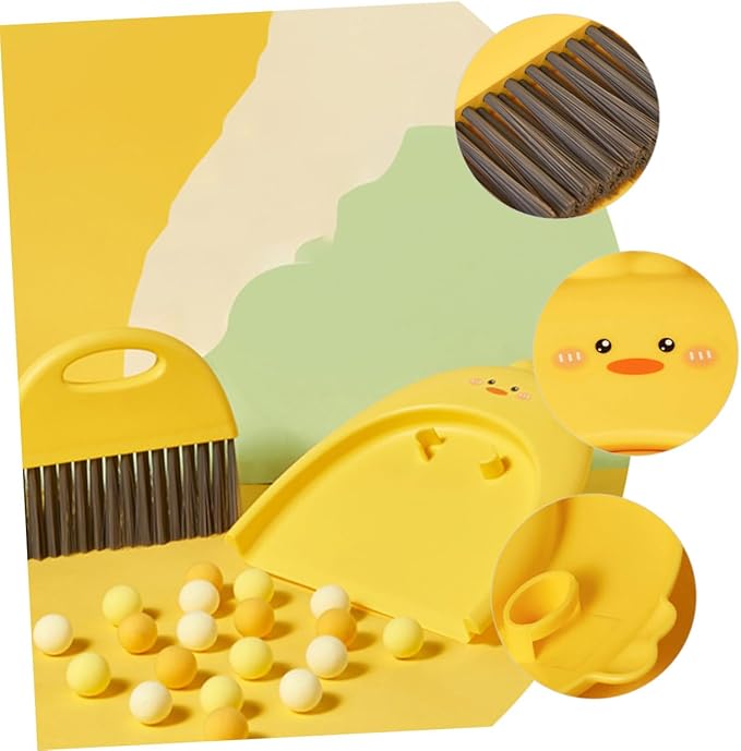 FAVOMOTO Mini Cartoon Animal Broom with Portable Dustpan Soft Wear-Resistant Brush for Desktop Cleaning Lightweight Tabletop Sweeper for Home Office Car Detailing Dormitory Use