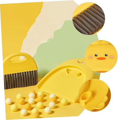 FAVOMOTO Mini Cartoon Animal Broom with Portable Dustpan Soft Wear-Resistant Brush for Desktop Cleaning Lightweight Tabletop Sweeper for Home Office Car Detailing Dormitory Use