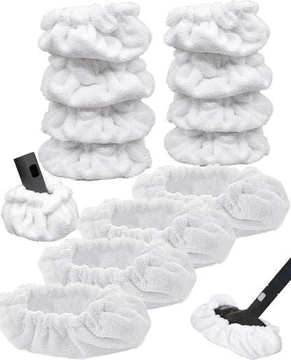 Steam Mop Pads Compatible with Dupray Neat Steam Cleaner, 8 Small Bonnets (Triangle)+4 Large Bonnets (Rectangle), Reusable Washable Precision Cleaning Pads & High-Performance Cleaning Pads