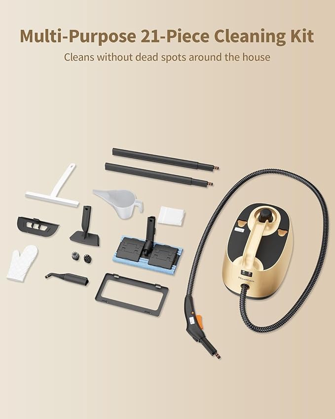 Steam Cleaner for home, 293°F 58 PSI Powerful Multipurpose Steam Mop for Home Use, 50Oz Capacity, Heavy Duty Steamer for Carpets, Handheld Steamers, Floors, Cars, Tiles, Crack Cleaning, Titanium