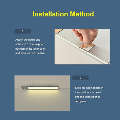 ciciglow Under Cabinet Lighting, Rechargeable Motion Sensor Light, Indoor Lighting, 3 Color Temperature Dimmable, Wireless Closet Lamp for Kitchen, Stair, Pantry