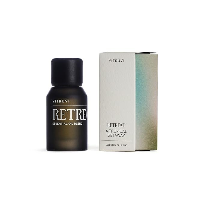 Vitruvi Retreat Restorative Essential Oil Blend100% Pure Grapefruit Palma Rosa and Eucalyptus Oil (0.5 fl.oz)
