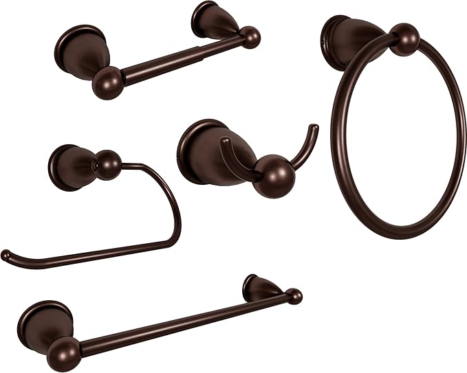 Bathroom Accessory Hardware Set – 24-inch Complete Wall-Mounted 4-Piece Fixture Set (Oil Rubbed Bronze)