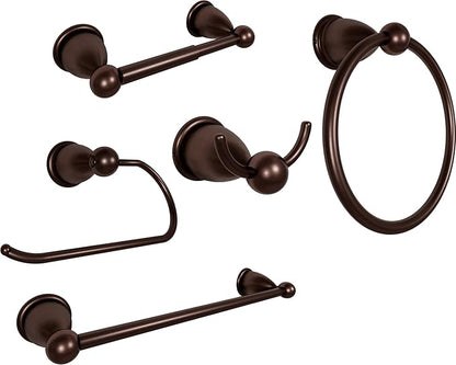 Bathroom Accessory Hardware Set – 24-inch Complete Wall-Mounted 4-Piece Fixture Set (Oil Rubbed Bronze)