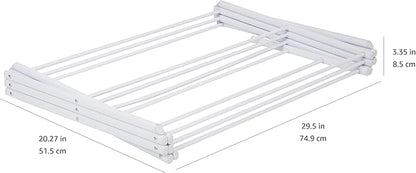 Amazon Basics Foldable Portable Laundry Rack for Air Drying Clothing, Indoor Outdoor Use - 14.5" D x 29.5" W x 41.8" H, White