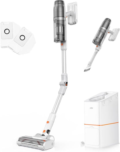 JONR VC08 Pro Cordless Vacuum Cleaner with Auto-Empty Station Powerful Suction, 2.5L Large Dust Bag, 3 in 1 Clean Staion, Rechargeable, Stick Vacuum for Pet Hair, Carpets & Hardfloor