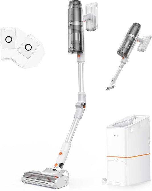 JONR VC08 Pro Cordless Vacuum Cleaner with Auto-Empty Station Powerful Suction, 2.5L Large Dust Bag, 3 in 1 Clean Staion, Rechargeable, Stick Vacuum for Pet Hair, Carpets & Hardfloor
