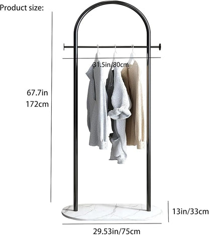 Clothing Rack, Modern Clothes Rack with Marble Base, Heavy-duty Coat Racks Freestanding,garment racks for hanging clothes,Can Hang Jacket Garment, Hat, Scarf, Organize Shoes