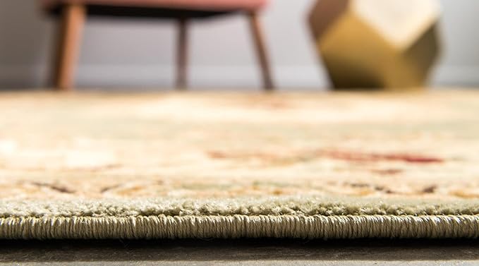 Rugs.com Chateau Collection Rug – 3' x 16' 5 Runner Green Medium Rug Perfect for Hallways, Entryways