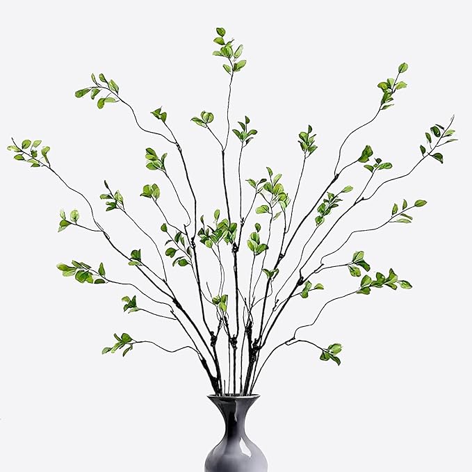 5 Pcs Artificial Ficus Branches Faux Eucalyptus Stems, 47.2 Inch Fake Greenery Stems Realistic Touch Faux Branches for Vase for Office Home Wedding Vase Filler Decoration