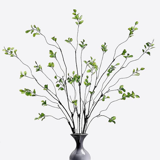 5 Pcs Artificial Ficus Branches Faux Eucalyptus Stems, 47.2 Inch Fake Greenery Stems Realistic Touch Faux Branches for Vase for Office Home Wedding Vase Filler Decoration