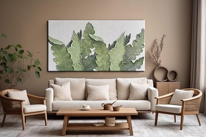 YaSheng Art-Canvas Wall Art with 3D Hand Painted Textured Modern Large Oil Painting Contemprary Aesthetic Floral Pictures for Living Room Bedroom DinningDecor (24x48inch, YS170)