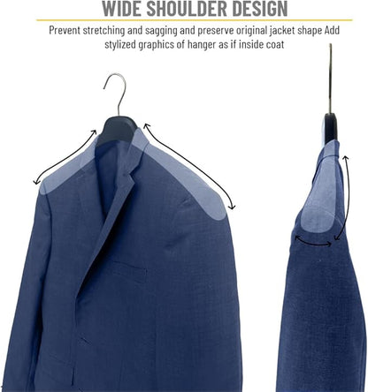 All Hung Up Hangers Plastic Coat Hangers, Clothes Hangers (Navy Blue, 12pk)
