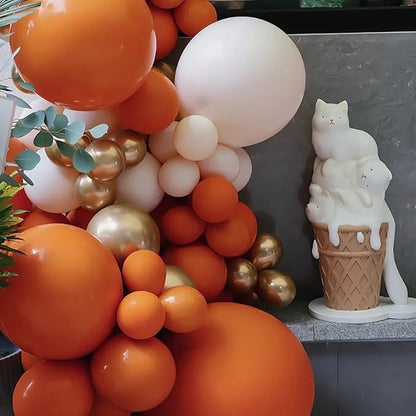 100pcs Retro Cocoa Brown Balloons 18 inch +12 inch +10 inch +5 inch Dark Orange Balloon for Christmas Thanksgiving Birthday Party Graduation Baby Shower