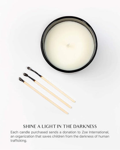 Benevolence LA Eucalyptus & Chamomile Scented Candle | Soy Candles, Black Candle for Home | Gifts for Women and Men | Home Fragrance | Aromatherapy | 8oz, 45 Hour Burn