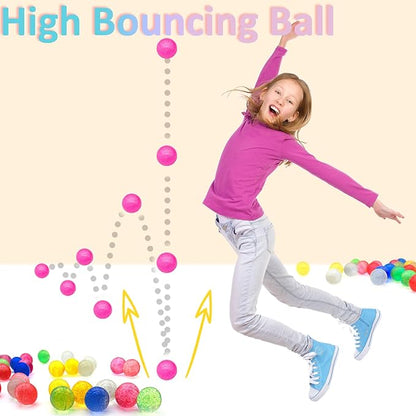 84 Pcs Glitter Bouncy Balls for Kids Party Favors, 6 Colors Rubber Bounce Balls Bulk 45 mm ICY Large Hi Bounce Balls Assorted Colorful High Bouncing Ball for Boys Gilrs Birthday Carnival Prizes