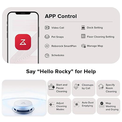 roborock Qrevo Curv Robot Vacuum and Mop, 18,500Pa Suction, Zero-Tangling, AdaptiLift Chassis, FlexiArm Technology, Hot Water Mop Washing & Dock Self Cleaning, Al Obstacle Recognition