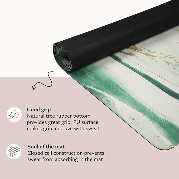 Shanti PU Yoga mat - Artist Designed, Premium eco friendly mats, Non Slip, Non Toxic, Great for Regular & Hot Yoga, Pilates and Work out (72 inch x 28 inch x 5mm Thick)k out (72 inch x 28 inch x 5mm Thick)