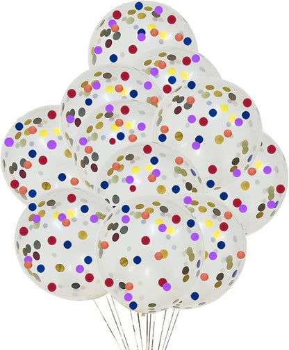 Rainbow Confetti Balloons,12 Inches 25pcs Rainbow Multicolor Balloons,Latex Balloons with Rainbow Foil Confetti Balloons for Birthday Wedding Party Baby Shower Decoration Engagement Party Decorations