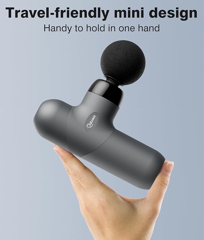 Mini Massage Gun ,Percussion Deep Tissues Muscle Massager, Silicone Material Removable and Washable, Suitable for People with Hyperhidrosis, with 6 Massage Heads 4 Speeds, best gift for her/him