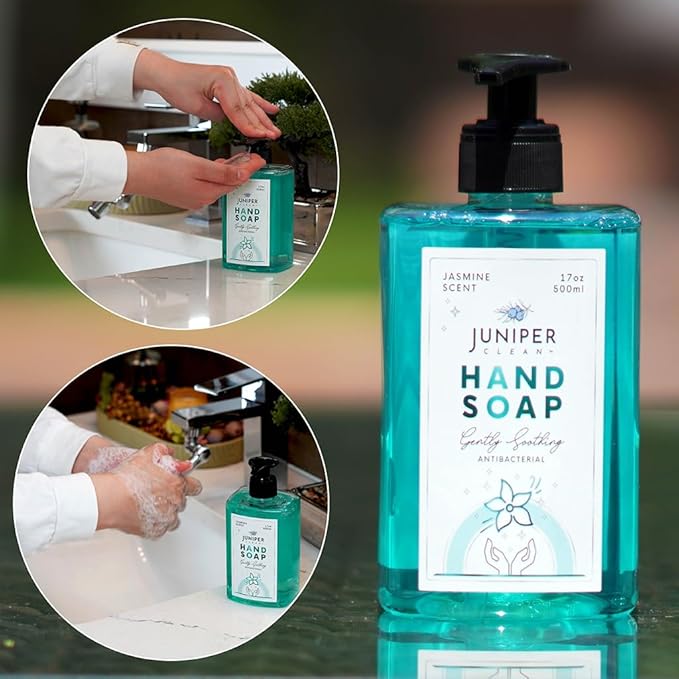 Antibacterial Hand Soap with Pump, Jasmine Scent, Liquid Hand Soap 17 Fl Oz (Pack of 1)
