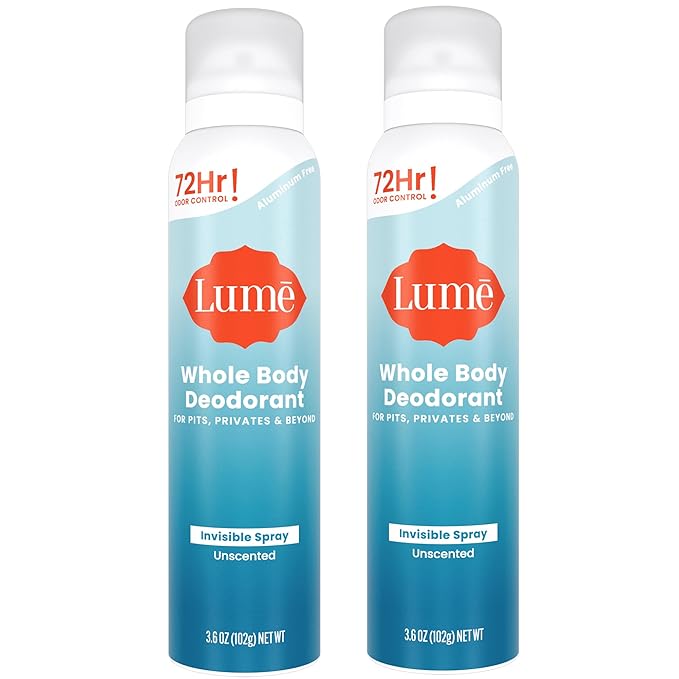 Lume Invisible Spray Deodorant For Women - Whole Body Deodorant Spray - 72 Hr Odor Control - Ozone Friendly, Natural Propellant - Aluminum & Baking Soda Free, Skin Loving - 3.6 ounce (Unscented)