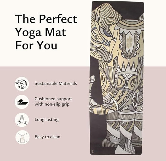 Suede yoga mat - Premium Printed Natural Eco-friendly Non-Slip Mat Great for Hot Yoga, Pilates, Workouts (72 inch x 24 inch x 3mm thick)