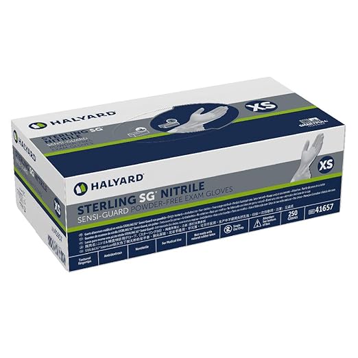 HALYARD Sterling SG Nitrile Powder-Free Exam Gloves, 3.7 mil, 9.5", Gray, X-Small, 41657 (Case of 2500)
