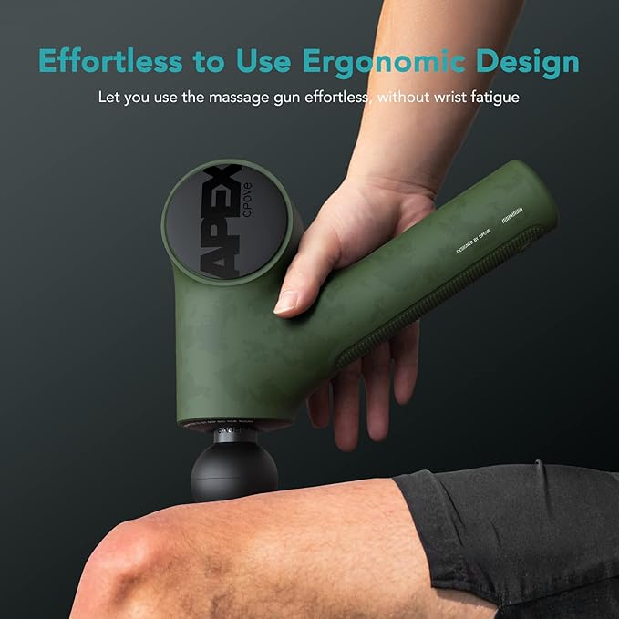 Opove Massage Gun Fascia Percussive Muscle Massager 14.5mm for Back Pain Relief Workout Recovery in Gym Home Office Daily Massage, Ergonomic for Effortless to Use, Apex Green