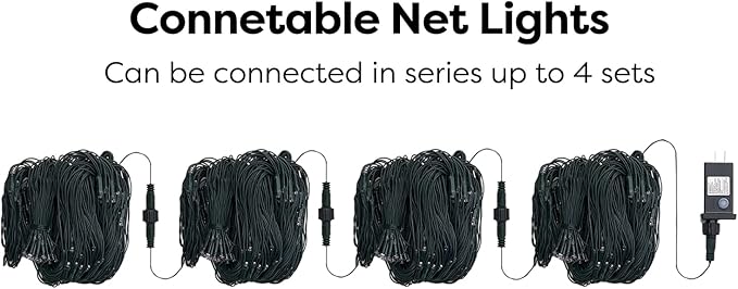 WBao Christmas Lights Outdoor, 360LED 11.5ft x 6.9ft Net Lights with 8 Modes, Timer, UL Certified, End to End Connectable, Waterproof for Lawn, Bushes, Trees Outdoor Christmas Decorations, Multicolor