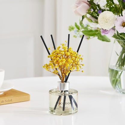 COCODOR Flower Reed Diffuser Set / 6.7oz / La Tulip Garden/Scent Diffuser with Sticks Home Fragrance Reed Diffuser for Bathroom Shelf Decor