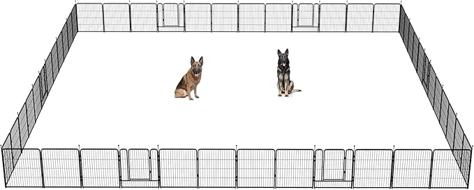 FXW Instant Unleashed Dog Playpen, Portable Pet Fence for Outdoor, RV Trips, and Camping, 32 inch, 48 Panels for Small and Medium Dogs with RV Step Grid│Patented