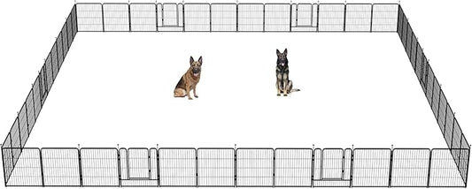 FXW Instant Unleashed Dog Playpen, Portable Pet Fence for Outdoor, RV Trips, and Camping, 32 inch, 48 Panels for Small and Medium Dogs with RV Step Grid│Patented