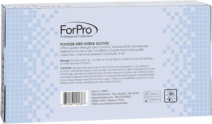 ForPro Disposable Nitrile Gloves, Chemical Resistant, Powder-Free, Latex-Free, Non-Sterile, Food Safe, 4 Mil, 100-Count