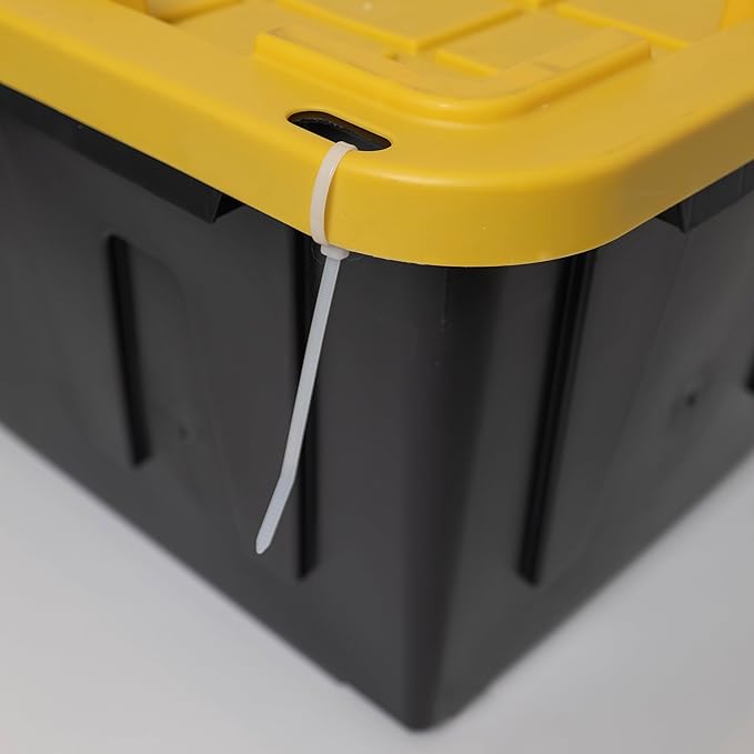 CX BLACK & YELLOW, 27-Gallon Heavy Duty Tough Storage Container & Snap-Tight Lid, (14.3H x 20.6W x 30.6D), Weather-Resistant Design and Stackable Organization Tote [2 Pack]