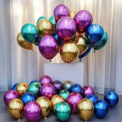 300 Pcs Metallic Chrome Balloons 12 Inch Colorful Party Balloon for Wedding Baby Shower Christmas Birthday Party Decoration