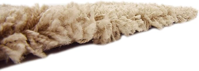 Unique Loom Solid Shag Collection Area Rug (7' 10" Square, Taupe)