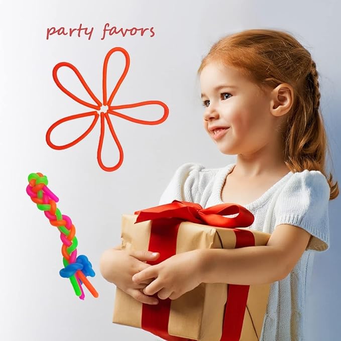 168Pcs Colorful Monkey Noodles Toys Squeeze Release Anxiety for Kids and Adult as Party Bag Fillers Party Favors Birthday Gifts for Kids and Classroom Rewards