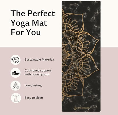Pro Hemp Mat - Artist Designed, Premium Printed Eco-Friendly Non-Slip mat, Great for Regular & Hot Yoga, Pilates, Workouts 72 inch x 24 inch x 3mm Thick