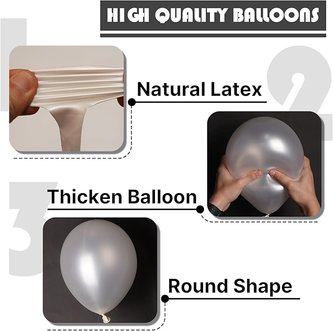 PartyWoo White Balloons, 50 pcs 12 Inch Pearl White Balloons, White Latex Balloons for Balloon Garland or Balloon Arch as Party Decorations, Birthday Decorations, Baby Shower Decorations, White-Z30