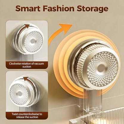 AIIONP No-Drill Bathroom Suction Storage Box, 2026 New Suction Cup Shelf, Portable Wall Mounted Bathroom Organizer for Shower, Durable Removable Storage Basket for Home (Transparent)