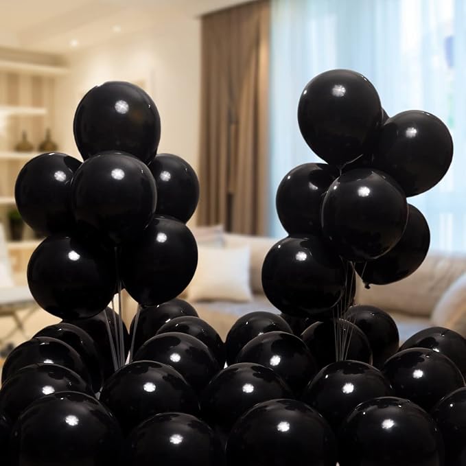 300 Pack Black Balloons 12 inch Black Latex Party Balloon Bulk for Various Party Events Decorations